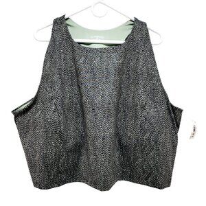 Womens Black  White Patterned Sports bra Lightweight Stretch Size 6X